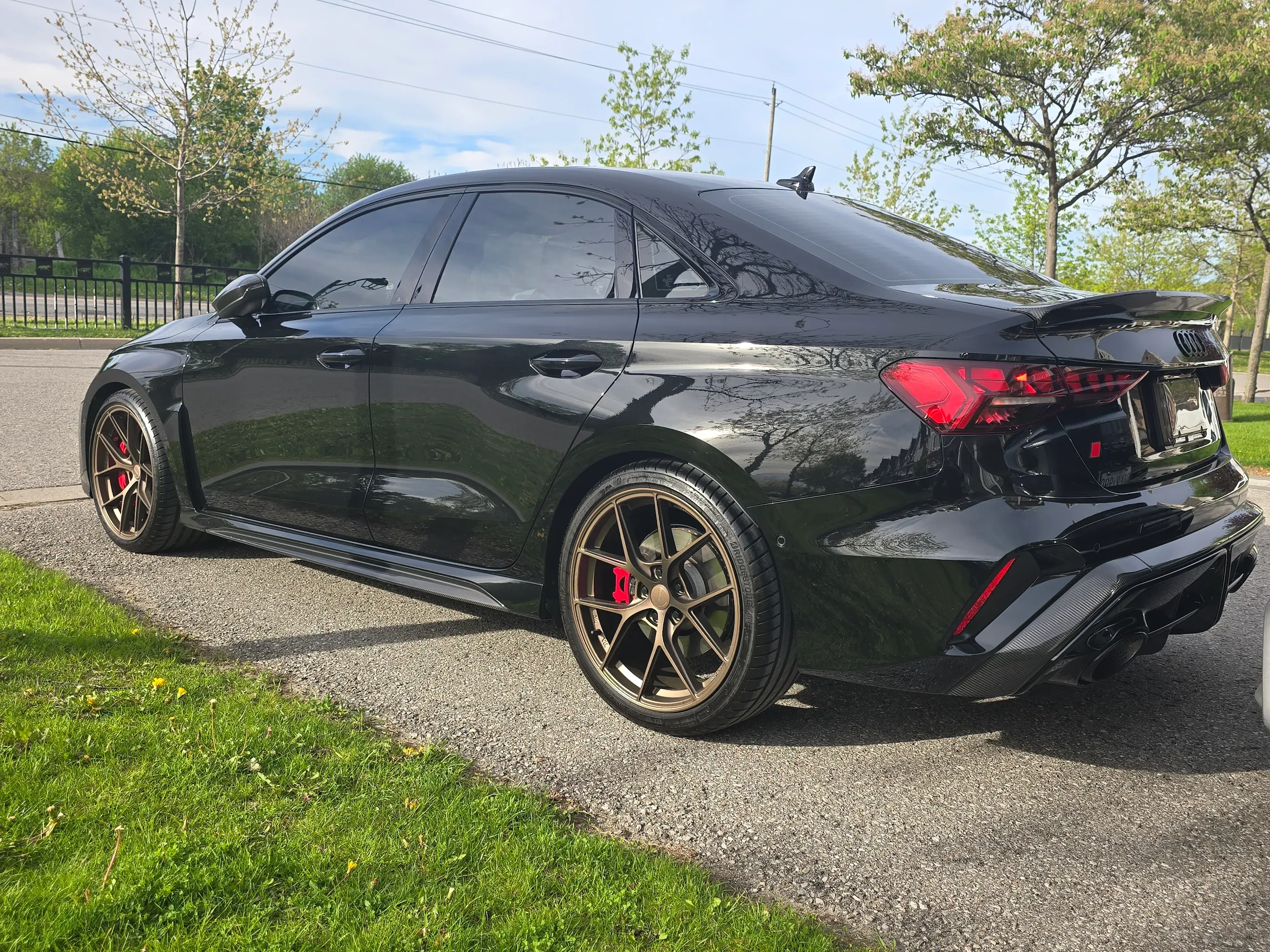 Audi RS3 rear three-quarter after ceramic coating and polish