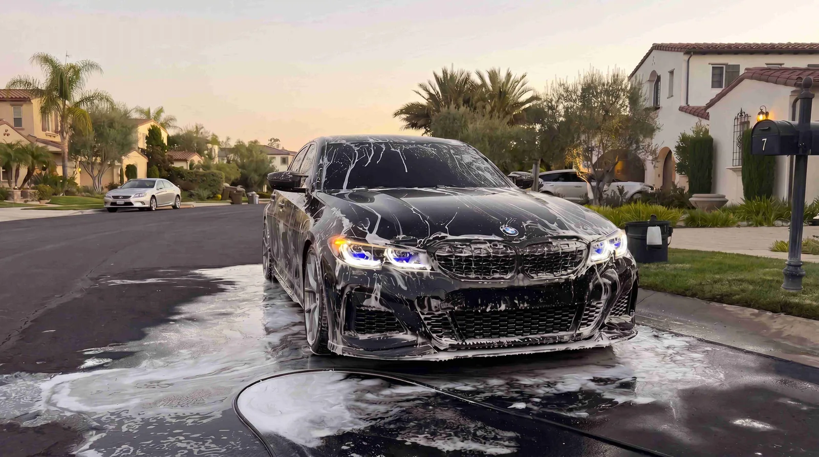 Premium mobile car detailing in progress